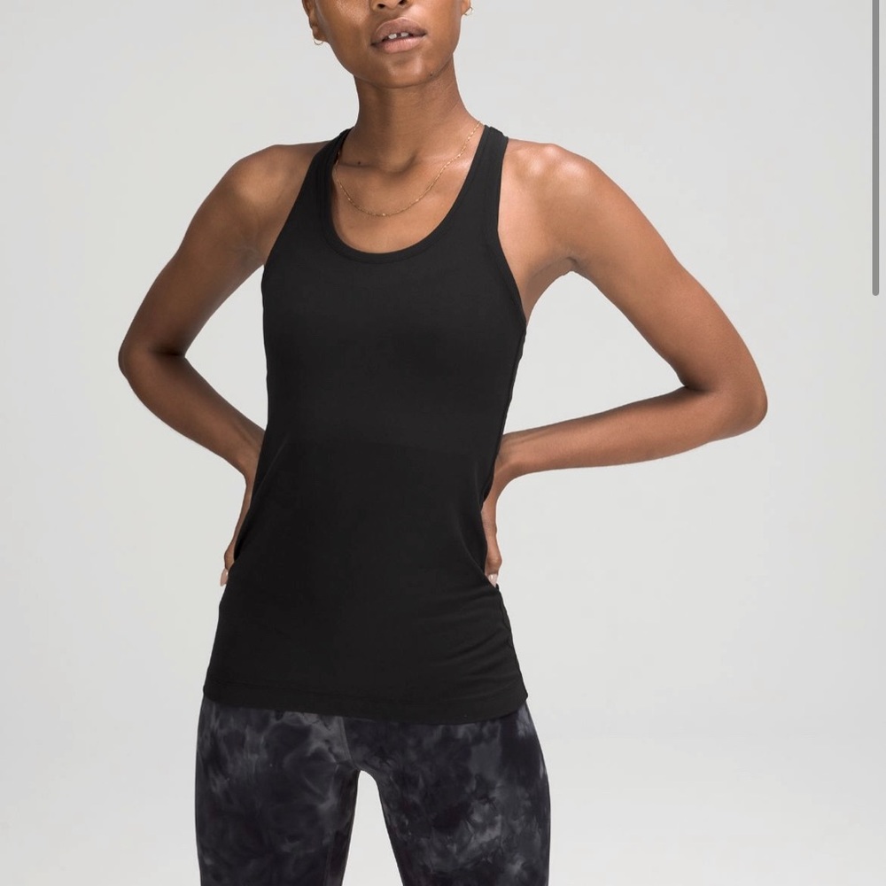 Lululemon Black Cool Racerback Tank Top size 8